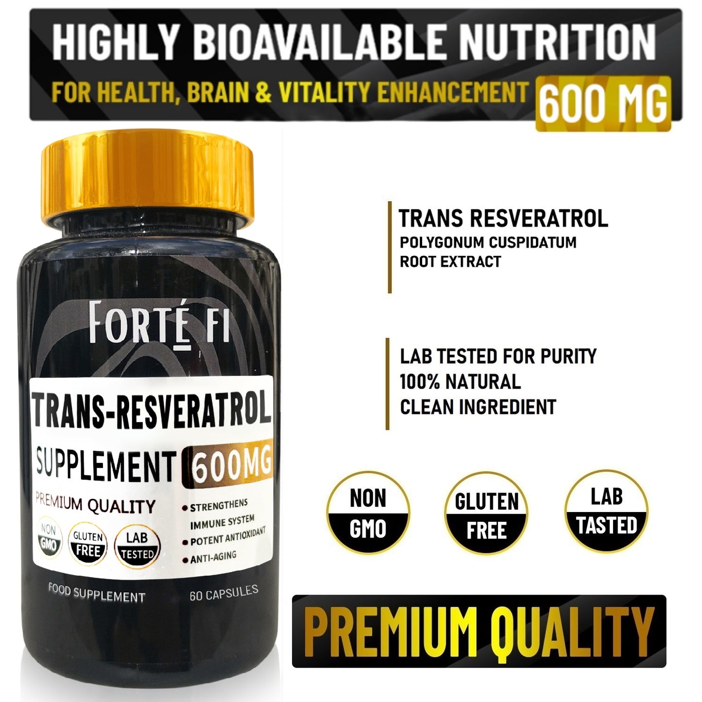 Trans-Resveratrol Supplement – Trans-Resveratrol Capsules UK | Forte Fi