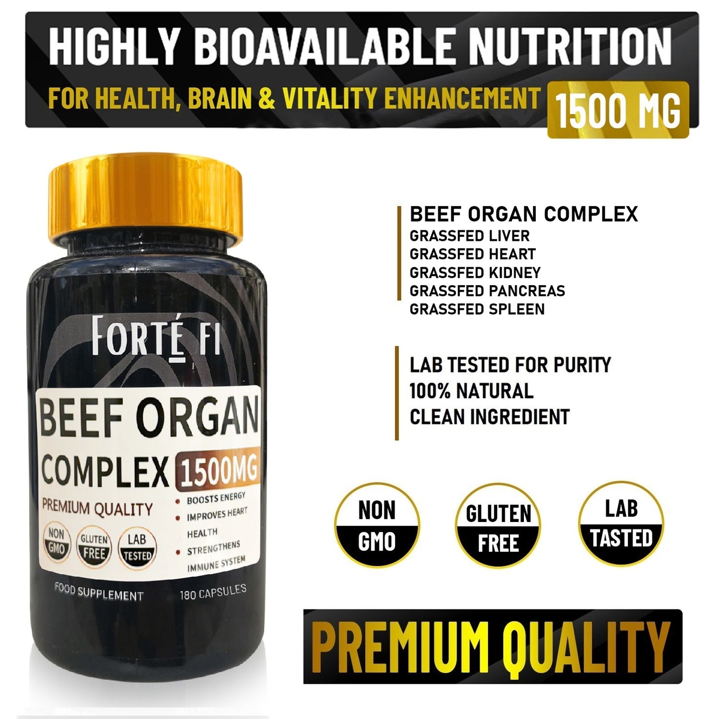 Halal Grass Fed Beef Organ Capsules