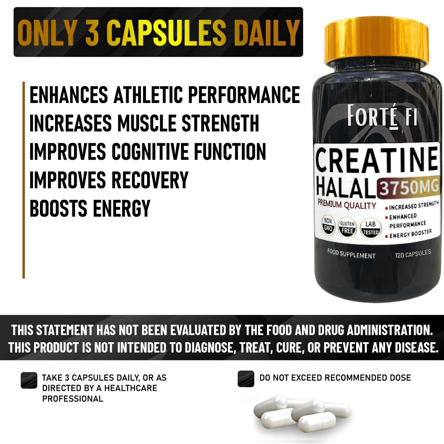 Buy Halal Creatine Capsules – High Strength Creatine Monohydrate Supplement for Muscle, Energy & Recovery