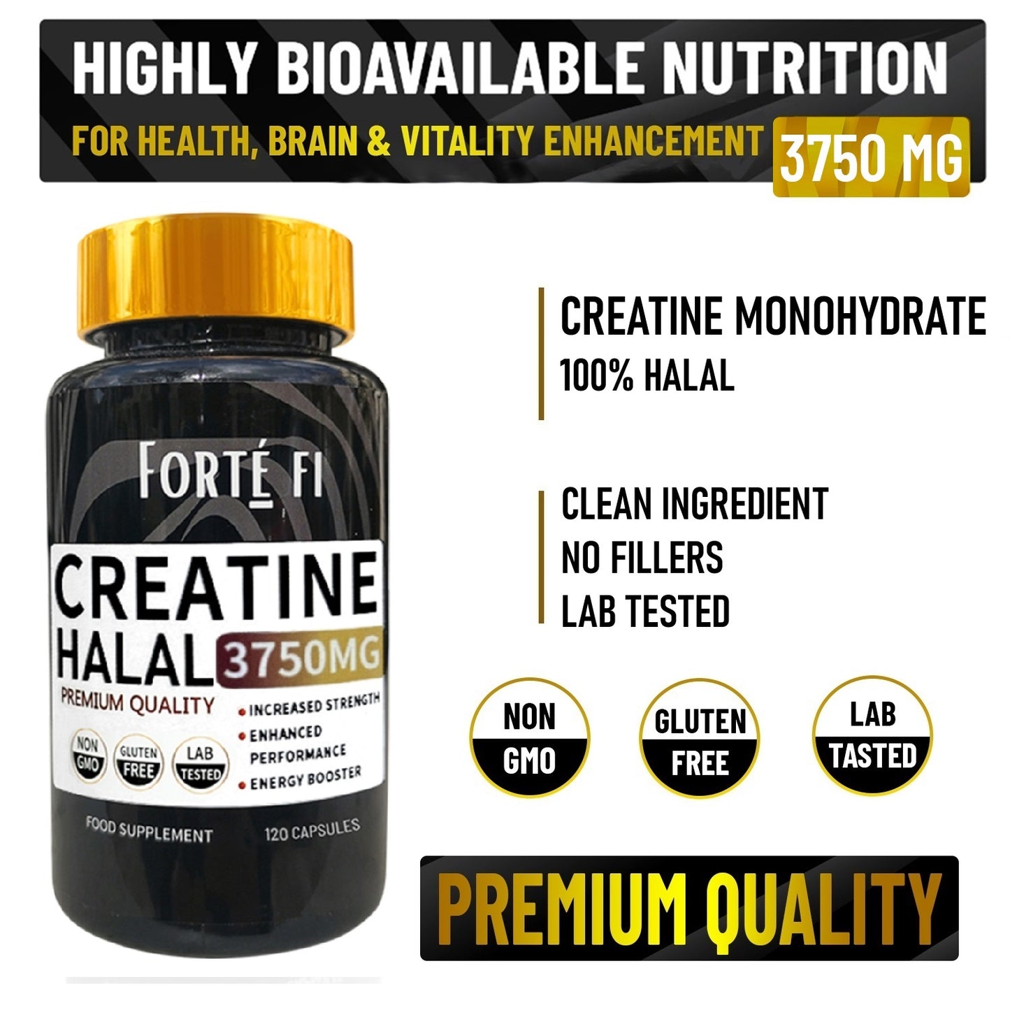Buy Halal Creatine Capsules – High Strength Creatine Monohydrate Supplement for Muscle, Energy & Recovery
