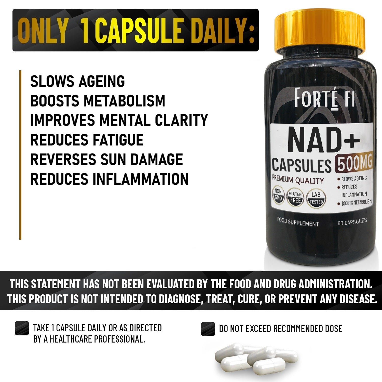 NAD+ supplements UK bottle